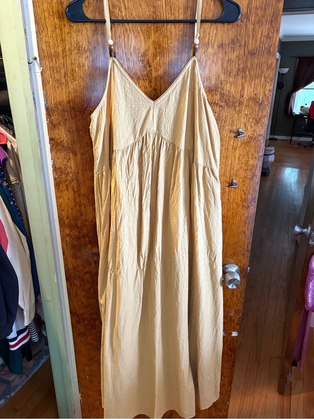 Women's Sleeveless V-Neck Maxi Dress in Light Mustard